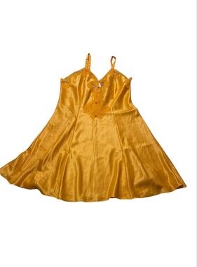 Vtg Gold Tag Victoria's Secret Slip Cami Golden Yellow
